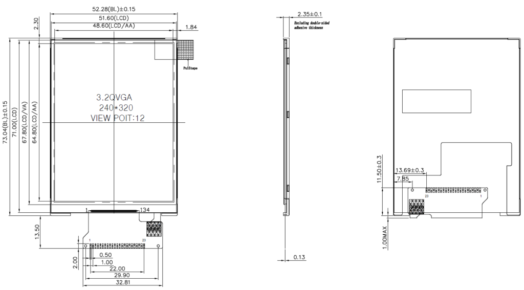 3.2 inch lcd dispaly screen