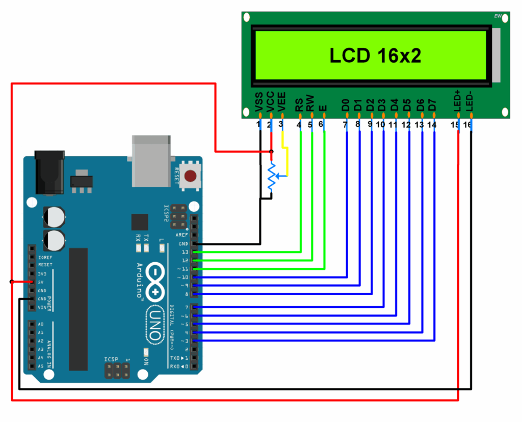 how to connect arduino to lcd display